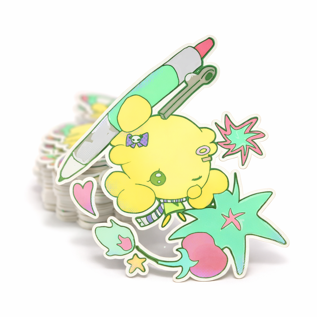 holding a pen (NewIX) sticker