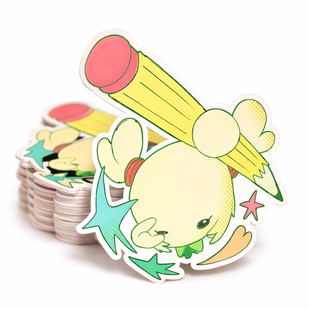 holding a pencil (Muggi) sticker